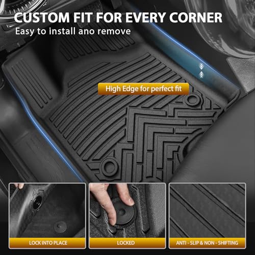 Floor Mats for 2024-2025 2026 Chevrolet Chevy Equinox EV Accessories (Non Fuel), All Weather Protection Anti-Slip and Waterproof Car Floor Liners for Equinox EV 3PCS - size: 2)Chevy Equinox EV｜24-26｜1st & 2nd Row