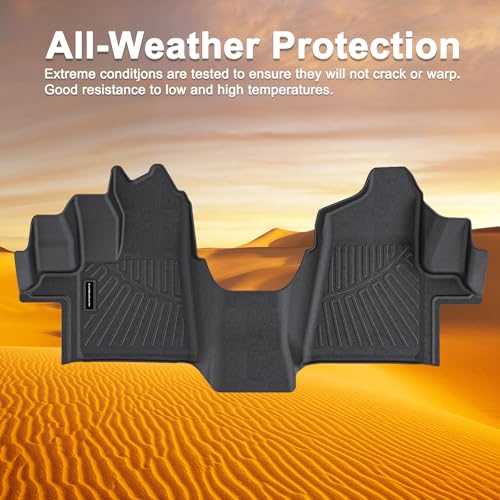 Weatherbeater Heavy-Duty All-Weather Floor Mats - Custom Fit for 2015-2021 Ford Transit 150/250/350/350HD w, Durable Floor Liners with Raised Edges Front Row 2pcs - size: 2015-21|Transit| floor mats