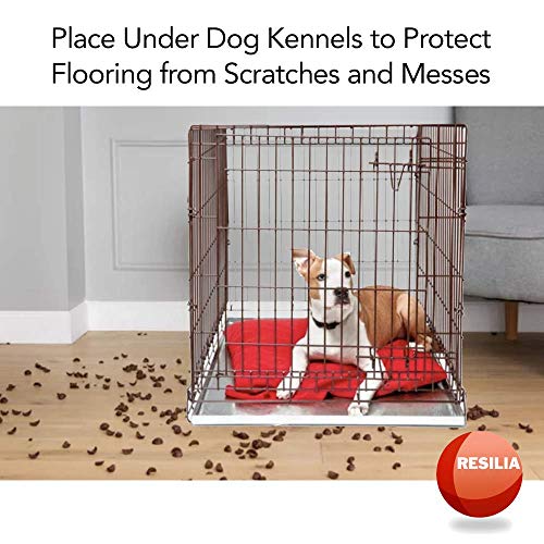 RESILIA Under Dog Crate and Kennel Mat to Protect Floors, Water-Resistant Pad for Hard Floors and Surfaces, 30 Inches x 48 Inches, Black
