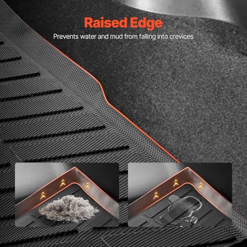 VEVOR Cargo Mat Compatible with Tesla Model Y 2020-2024, Precise Fit Trunk Mat for SUVs, TPE Trunk Protector Replacement, Black (1PCS) - style: Tesla Model Y 2020-2024