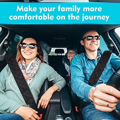 Tatuo 4 Pack Seat Belt Cover Extra Long Seat Belt Pads for Car Soft Comfort Shoulder Strap Covers Harness Pads Helps Protect Your Neck and Shoulder(15.8 Inch,Black)