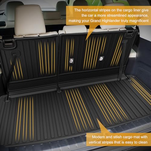 AOMSAZTO Cargo Mat Compatible with 2024 2025 2026 Toyota Grand Highlander: Cargo Liner with Backrest Mat 2-in-1 - All Weather TPE Trunk Mat for Grand Highlander Accessories (Not Fit Highlander) - style: 2024-2026 | For Toyota Grand Highlander Cargo Mat