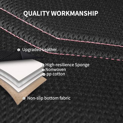 HChengkikz Pink Seat Covers, Breathable and Sport Seat Covers, Anti-Slip Universal Fit Car Seat Covers Full Set for Cars Sedans SUV and Truck (Full Seat, Black+Pink)