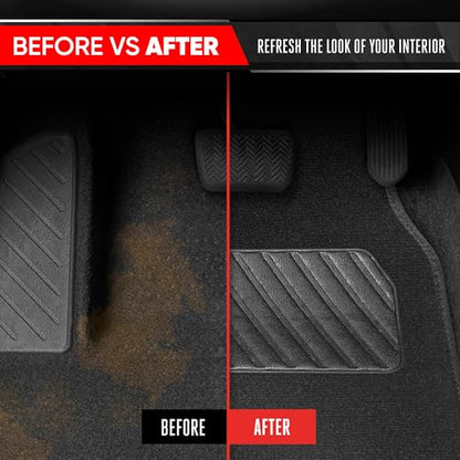Motor Trend SpeedSeries Carpet Floor Mats Set - Universal Fit for Cars, Trucks, SUVs, Vans Trim Racing Design Car Mats Full Set Tapetes para Carro - Set of 4, Black & Black Car Carpet Mats - color: Black