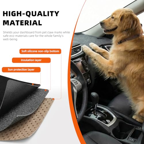 Dashboard Cover Dash Mat Fit for K-ia 2018-2014 Forte Forte5,2017-2014 Forte Koup,Car Dash Board Mat Anti-Glare Carpet,Non-Slip Pad Sunshield Protector (Grey)