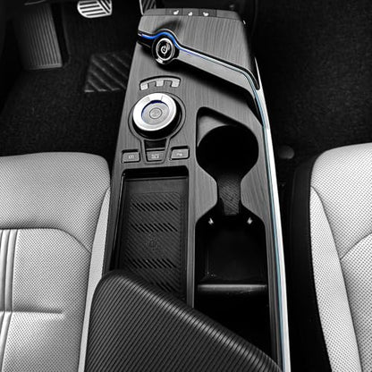 YOUTOOCAR 2PCS Gear Shift Panel Trim Covers Compatible with Kia EV6 2022-2026 Accessories (Wood Grain)