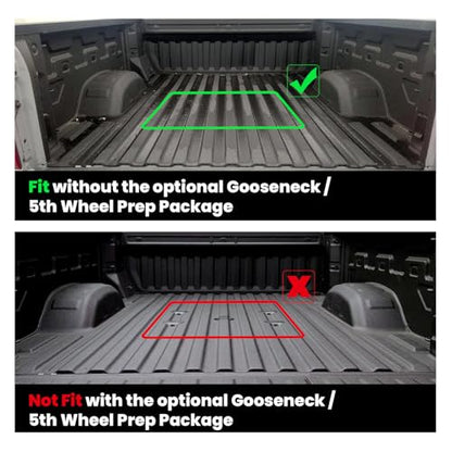 LASFIT Truck Bed Mat 2020-2026 for Chevrolet Silverado/GMC Sierra 2500HD 3500HD (Only Fit 6.8FT, Not Fit 5.8FT/6.6FT) All Weather TPE Custom Fit Car Bed Mat, Black (Not for 5th Wheel Package)