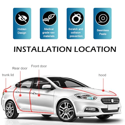 Car Door Edge Guards, 16ft Rubber Seal Car Door U-Shape Edge Protective Trim, Universal for Most Cars (Transparent) - color: Transparent