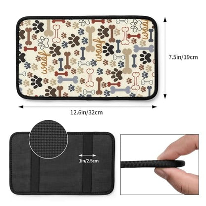 Animal Dog Paw Prints Bones Universal Auto Center Console Armrest Soft Pad Protector Cover Fit for Most Vehicle,SUV,Truck Car Accessories - color: Dog Paw Prints Bones