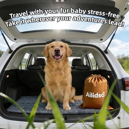Dog Car Seat Cover, Pet Couch Covers for Car and Sofa, Non-Slip Backseat Pet Bed Mat, Machine Washable, Soft Plush Travel Seat Protector with Portable Storage Bag (Grey,23.6''×82'') - color: Grey, size: 23.6''×82''