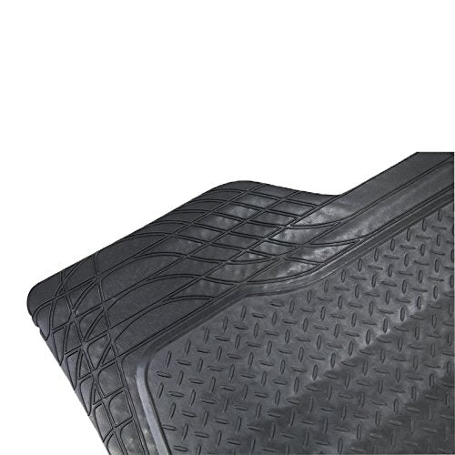 Waterproof Trunk Mat All Weather Cargo Liner 52" x 43" Universal Trimmable Tray Non Slip Interior Snow Rain Dust Rust Protection Heavy-Duty Black Rubber Rear Floor Carpet Cover Kids Dogs Pat Friendly