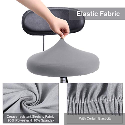 Tatuo Round Bar Stool Seat Covers Washable Stool Cushion Slipcover Elastic Bar Chair Covers for 14-17 Inch Chair (Gray, 4 Pieces) - color: Grey