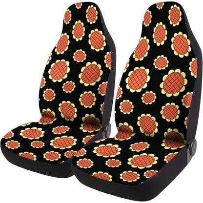 Sunflower Pattern Car Seat Covers Set of 2, Breathable Front Seat Covers for Truck Sedan SUV, Anime Car Accessories, Anime Gift for Women Men - color: Anime Sunflower