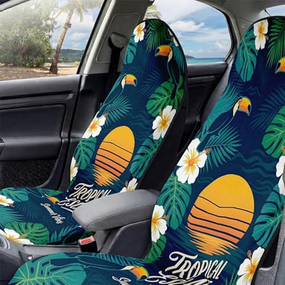 2 Pack Car Seat Towel Covers, Sweat-Proof Microfiber Seat Protectors for Gym, Running, Beach & Workout, Breathable Quick-Dry, Machine Washable, Tropical Toucan Print, Universal Fit - color: Tropical Toucan