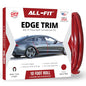 All-Fit Automotive Car Door Edge Protector – Universal DIY Edge Trim to Prevent Scratches & Dings – Flexible Adhesive Molding Trim for Cars, Trucks & SUVs (10 Ft - Red) - color: Dark Red