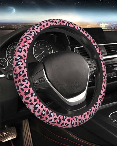 Steering Wheel Cover Accessories Neoprene Cover, Breathable Non-Slip Easy to Install Suitable for Women Men, 14.5-15.5 Inch for Car SUV Van Truck Universal - Pink Small Panther - color: Pink Small Panther