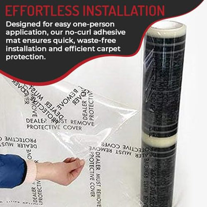 Hi-Tech Auto Adhesive Plastic Floor Mat, 4 mil | Perforated Every 24" | 100 Mats Per Roll | (24" Wide, 200' Long) - size: 24" Wide, 200' Long
