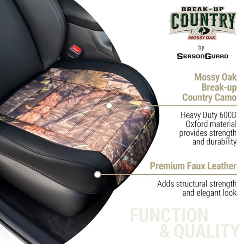 Mossy Oak Camo Car Seat Covers, Padded Bottom Seat Cushion Cover with Bottom Wrap-Around & Anti-Skid; for Cars SUV Truck Minivan, Front Seat Protector, Heavy Duty Denier with Storage Pocket, 2 Pack - color: Truck Seat Cushion A