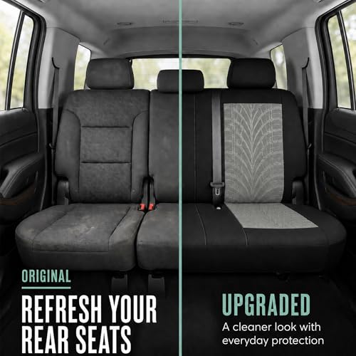 FH Group Rear Set Travel Master Car Seat Covers - Universal Fit, Split Bench Rear Seat, Washable, for SUV, Sedan, Gray - color: Gray, style: Rear Set