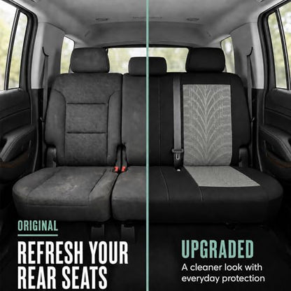 FH Group Rear Set Travel Master Car Seat Covers - Universal Fit, Split Bench Rear Seat, Washable, for SUV, Sedan, Gray - color: Gray, style: Rear Set