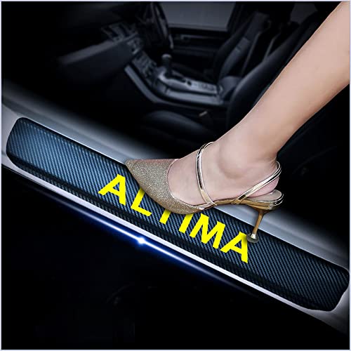 4Pcs Car Door Sill Protector for Nissan Altima, Carbon Fiber Anti-Scratch Guard for Nissan Altima Accessories - Self-Adhesive Car Door & Sill Protector -Yellow - color: YELLOW
