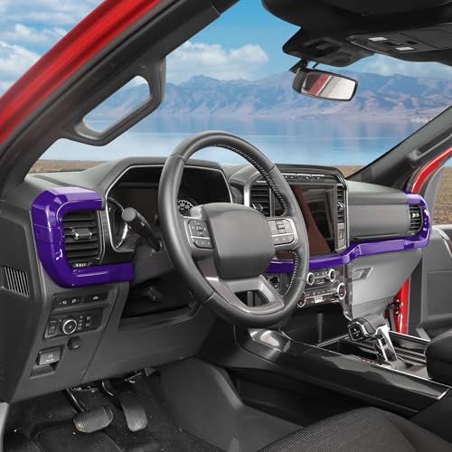 RT-TCZ Center Console Dashboard Strip Cover Trim Decoration Interior Accessories for Ford F150 2021-2025 (Purple) - color: Purple