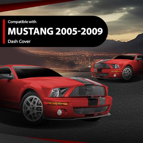 Dashboard Dash Cover Compatible with Ford Mustang 2005-2009 Black Dash Board Cover - color: Black