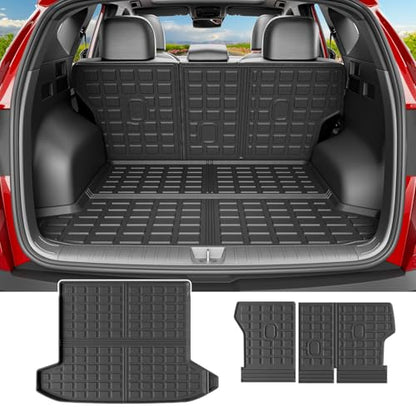 powoq Cargo Mat Compatible with 2022-2025 2026 Tucson Trunk Mat Cargo Liner TPE All Weather Protection Trunk Liner Backrest Replacement for 2022-2025 2026 Tucson Accessories (Trunk Mat+Backrest Mats)