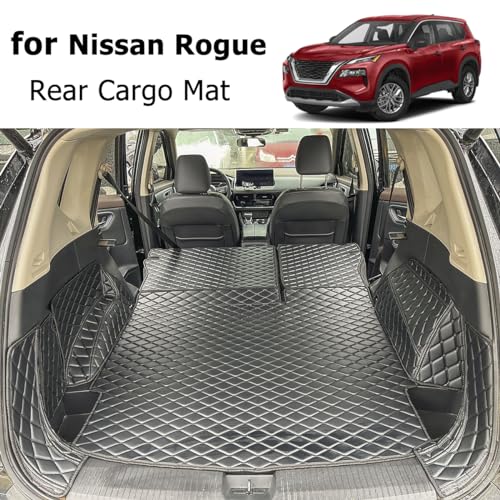 Cargo Mat Compatible with 2021-2026 Nissan Rogue Trunk Mat and Rear Backrest Mat Cargo Liners (not fit Rogue Sport)