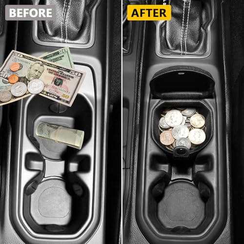 Center Console Coin Organizer Compatible with 2018-2026 Jeep Wrangler JLGladiator JT Accessories Armrest Insert Hodler Secondary Storage Box