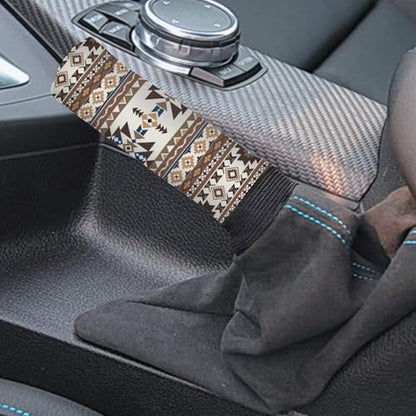 Southwest Aztec Tribal Auto Gear Shift Knob Cover Handbrake Grip Cover 2 Pcs Set Fit Most Cars Sedan SUV Van Truck Car Interior Accessiores for Women Men - color: Southwest Aztec Tribal
