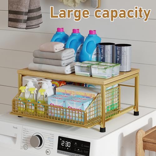 Funecy Coffee Pod Drawer Holder,Coffee Machine Storage Rack,Home Kitchen Counter Coffee Bar Organizer,Storage Basket Drawer (Gold) - color: Gold