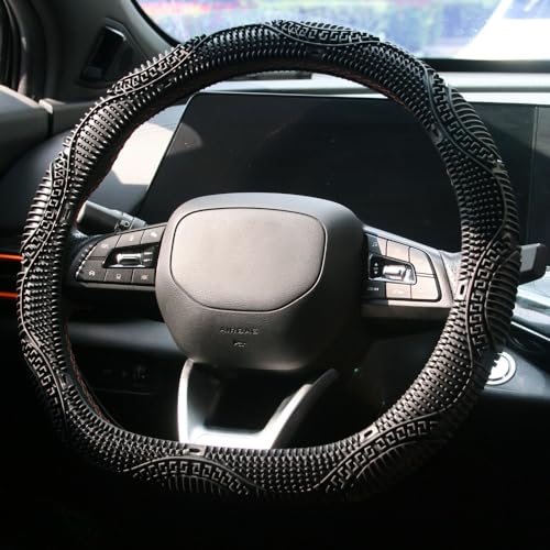 SEGADEN Massage Grip Soft Silicone Car Steering Wheel Cover Universal Anti-Slip Design 13-16 inch Protective Case Black - color: Black