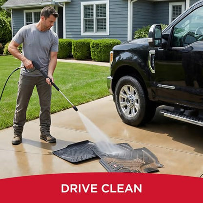 Rubbermaid Car Mats for Ford F250 F350 F450 F550 2017–2026 Crew Cab | All Weather Floor Mat Custom Fit Rubber Waterproof Heavy Duty Truck Mats Front Rear (Bucket Seat w/Under Seat Storage) - size: For Ford F250/F350/F450/F550 2017-2026