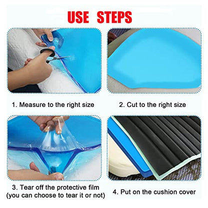 Motorcycle Seat Gel Pad Driver/Passenger Car Seat Cushion Shock Absorption Mat Reduce Fatigue Comfortable Soft Pad DIY Seat Pad Cooling Cushion Motorcycle Seat Foam (30 x 25 x 1.2cm) - size: 30 x 25 x 1.2cm