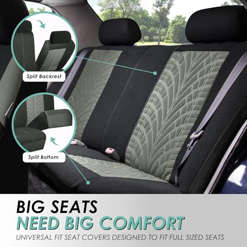 FH Group Three Row Set 7 Seater Gray Travel Master Car Seat Covers, Airbag and Split Rear Car Seat Cover Universal Fit Interior Accessories for Cars Trucks & SUV Automotive Seat Covers - color: Gray