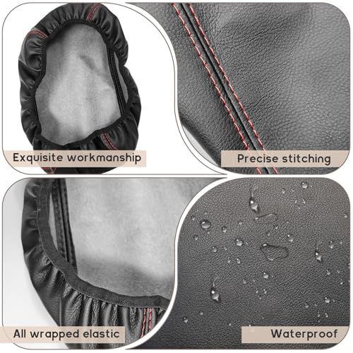 ramuel Compatible with Center Console Armrest Cover Pad PU Leather Arm Rest Covers Mat Middle Console Cover Lid Protector Pad for Chevrolet/Chevy Equinox LT/ACTIV/RS 2024 2025 (Red Line)