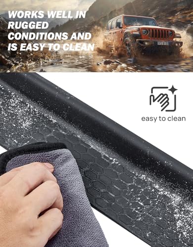 JOYTUTUS Door Sill Guards Compatible with Gladiator JT Wrangler JL 4 Doors, Black Door Sill Protectors Entry Guards 4 Door Gladiator Accessories, Entry Scuff Plate Cover (4Pcs Set)