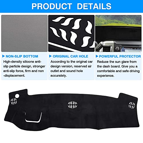 Autorder Dashboard Cover Mat for 2016-2024 Nissan Titan Accessories Dash Cover Flannel Dash Mat Sunshade Glare UV Rays Protector - size: For Nissan Titan 2016-2024