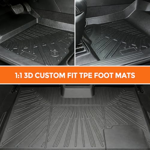Floor Mats for Ford F-150 F150 SuperCrew/Crew Cab with 1st Row Bucket Seats 2010-2014 (Not for SuperCab or Regular Cab), Heavy Duty TPE All Weather Protection Waterproof Non-Slip (Two-Row Floor Mats) - style: 06) For Ford F-150 F150 SuperCrew/Crew Cab | 2