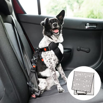 YARNOW Waterproof Pet Car Seat Cover with Nonslip Backing, Gray Paw Print Design, 110x50cm Passenger Seat Protector for Dogs and Pets