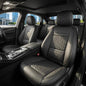 Eco-Leather Car Seat Cover – Luxury Universal Driver Seat Protector for Cars, SUVs, Trucks (Black Front) - color: Black Front
