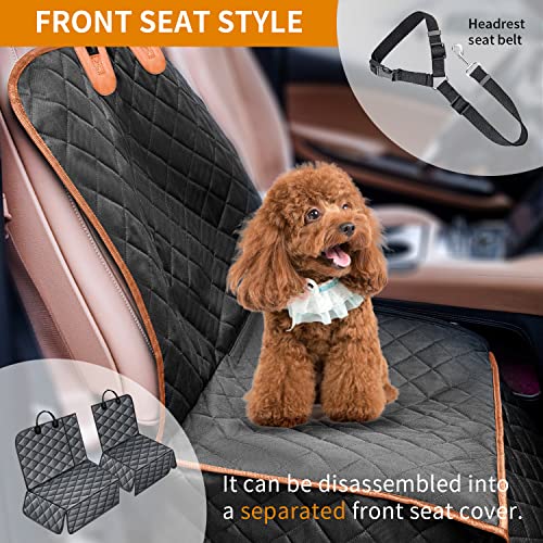 IVY&LANE Dog Car Seat Cover for Back Seat,Conversible 2-in-1 Waterproof Front Seat Cover,Heavy-Duty & Scratchproof Car Seat Protector Cover for SUVs,Trucks and Sedans,Large - color: Black, size: Large