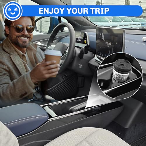 for 2023-2025 2026 Volkswagen ID.4 Accessories 2024 2025 2026 VW ID.4 Cup Holder Insert TPE Cup Holder Limiter Drink Holder Adapter Non-Slip Drink Stopper Stabilizer - color: 2023-2025 2026 VW ID.4 Cup Holder Limiter