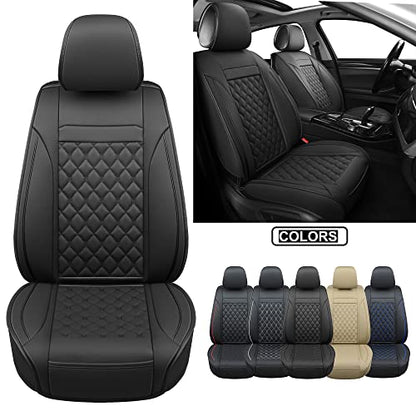 Car Seat Covers Front Pair,Universal Fit for Most Cars,SUV,Sedans and Pick-up Trucks,Automotive Faux Leather Vehicle Cushion Covers(Front Pair,Black) - color: Black, size: Front Pair