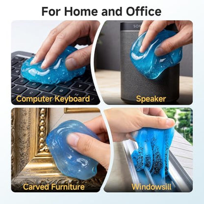 toretark Car Cleaning Gel – Reusable Interior Car Cleaner Putty, Natural Auto Detailing Slime for Vents & Crevices, Universal Car Accessories Gift for Men & Women, Blue