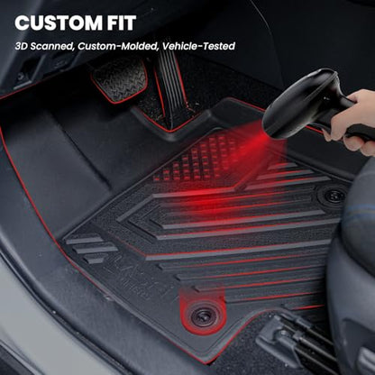 LASFIT Floor Mats for Kia Telluride 2027 (Only Fit Gas, Not Fit Hybrid), All Weather TPE Custom Fit Floor Liners 1st & 2nd & 3rd Row Car Mats Accessories, Black - size: 3)For Kia Telluride | 2027