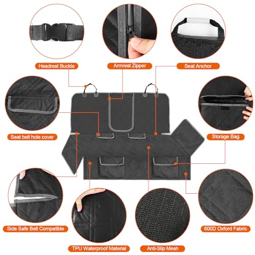 Dog Car Seat Cover Compatible with Subaru Forester 2002-2025, Waterproof Pet Bench Seat Cover for Back Seat, 600D Heavy Duty Scratch Proof Nonslip Truck Seat Covers for Dogs - size: 2002-2025 Forester