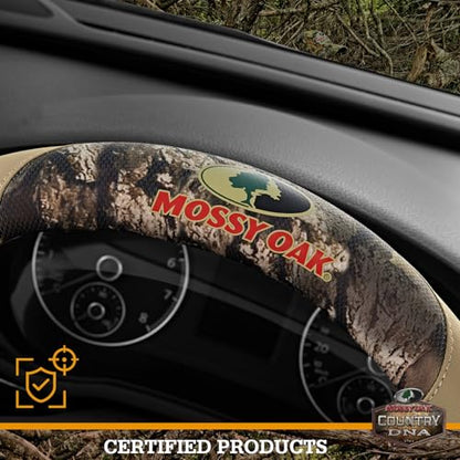Mossy Oak Full Camo Steering Wheel Cover - Made from Premium Leather, Universal Fit for 14 1/2 to 15 inches - Official Licensed Product - Beige Color - color: Beige