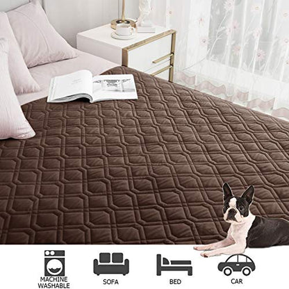 Ameritex Waterproof Dog Bed Cover Pet Blanket for Furniture Bed Couch Sofa Reversible - color: Chocolate+darkgrey, size: 30x53 Inch (Pack of 1)